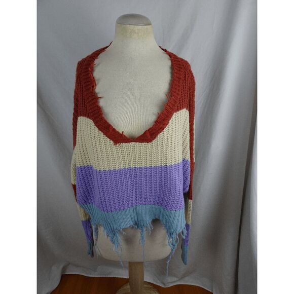 Love J Distressed Sweater Top Size XL - Picture 1 of 8